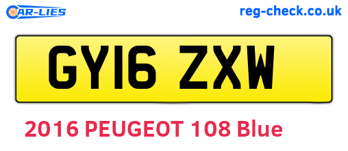 GY16ZXW are the vehicle registration plates.