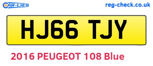 HJ66TJY are the vehicle registration plates.