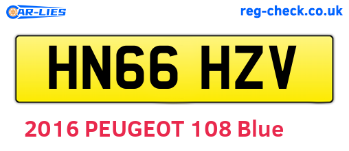 HN66HZV are the vehicle registration plates.