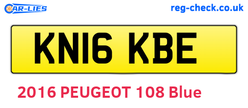 KN16KBE are the vehicle registration plates.