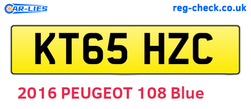 KT65HZC are the vehicle registration plates.