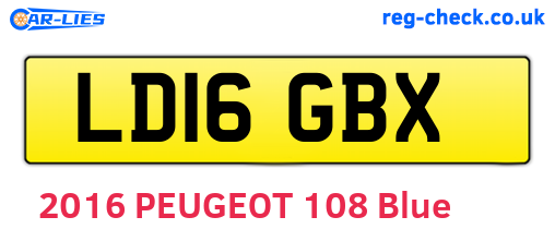 LD16GBX are the vehicle registration plates.