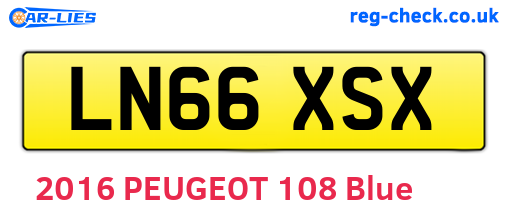 LN66XSX are the vehicle registration plates.