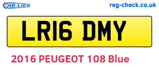 LR16DMY are the vehicle registration plates.