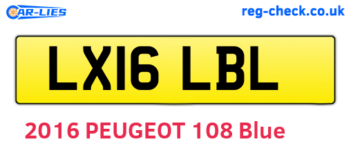 LX16LBL are the vehicle registration plates.