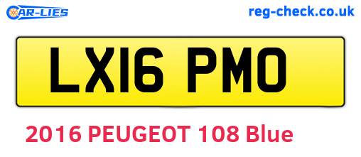 LX16PMO are the vehicle registration plates.