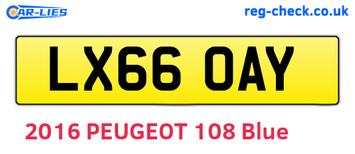 LX66OAY are the vehicle registration plates.