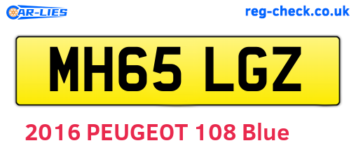 MH65LGZ are the vehicle registration plates.