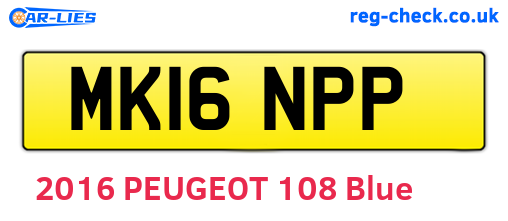 MK16NPP are the vehicle registration plates.