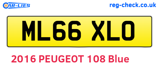 ML66XLO are the vehicle registration plates.