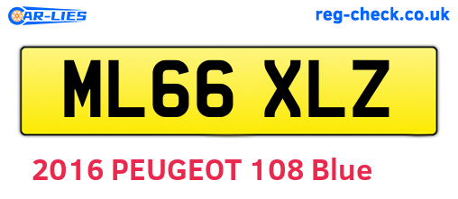 ML66XLZ are the vehicle registration plates.