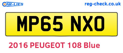 MP65NXO are the vehicle registration plates.