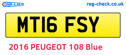 MT16FSY are the vehicle registration plates.