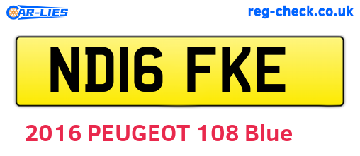 ND16FKE are the vehicle registration plates.