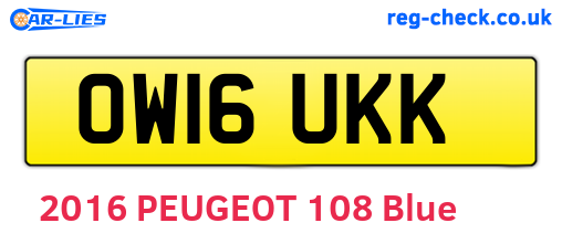 OW16UKK are the vehicle registration plates.