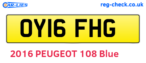 OY16FHG are the vehicle registration plates.