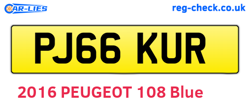 PJ66KUR are the vehicle registration plates.