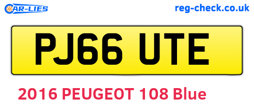 PJ66UTE are the vehicle registration plates.