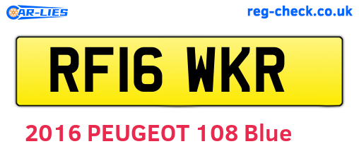 RF16WKR are the vehicle registration plates.