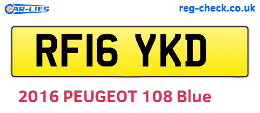 RF16YKD are the vehicle registration plates.