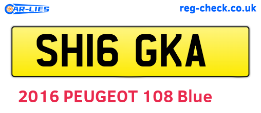 SH16GKA are the vehicle registration plates.