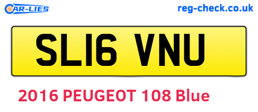 SL16VNU are the vehicle registration plates.