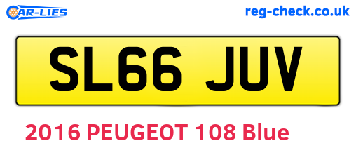 SL66JUV are the vehicle registration plates.