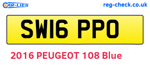 SW16PPO are the vehicle registration plates.