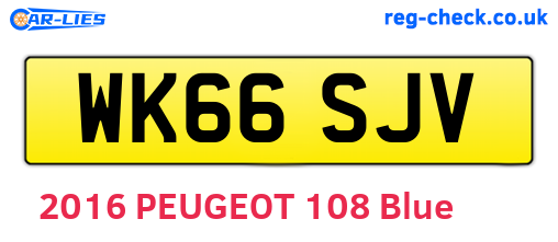 WK66SJV are the vehicle registration plates.