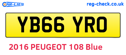 YB66YRO are the vehicle registration plates.