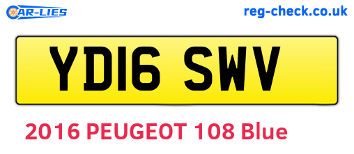 YD16SWV are the vehicle registration plates.