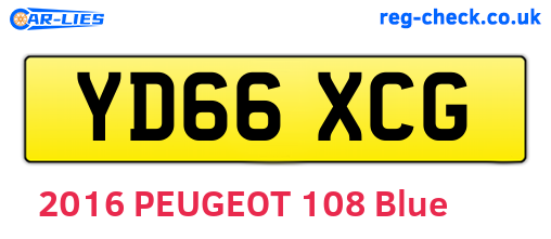 YD66XCG are the vehicle registration plates.
