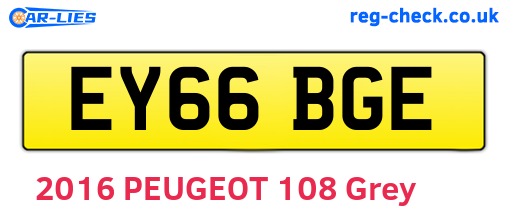 EY66BGE are the vehicle registration plates.