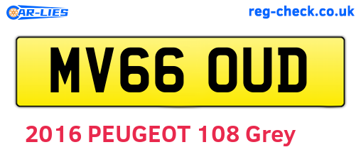 MV66OUD are the vehicle registration plates.