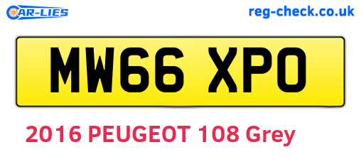MW66XPO are the vehicle registration plates.
