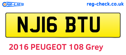 NJ16BTU are the vehicle registration plates.
