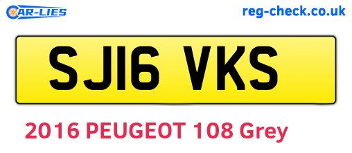 SJ16VKS are the vehicle registration plates.