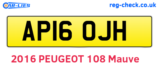 AP16OJH are the vehicle registration plates.