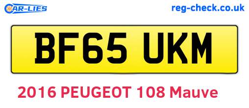 BF65UKM are the vehicle registration plates.