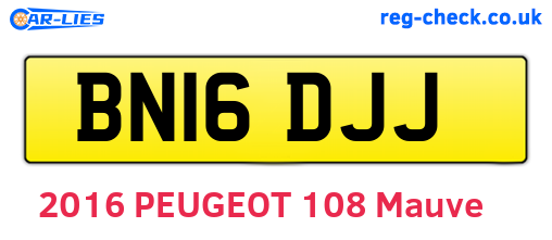 BN16DJJ are the vehicle registration plates.