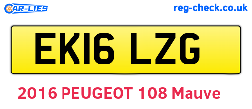 EK16LZG are the vehicle registration plates.