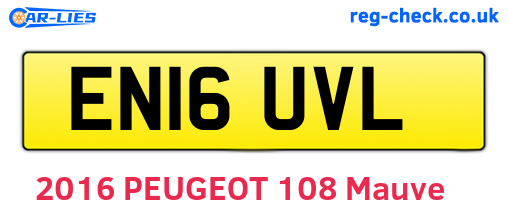 EN16UVL are the vehicle registration plates.