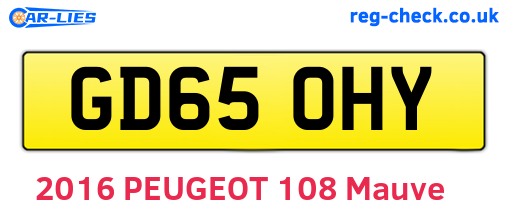 GD65OHY are the vehicle registration plates.