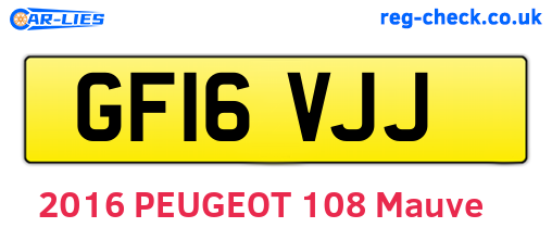 GF16VJJ are the vehicle registration plates.