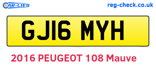 GJ16MYH are the vehicle registration plates.