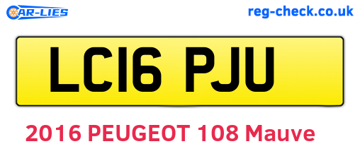 LC16PJU are the vehicle registration plates.