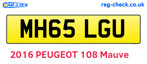 MH65LGU are the vehicle registration plates.