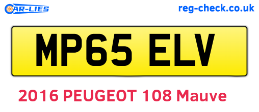MP65ELV are the vehicle registration plates.
