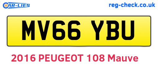 MV66YBU are the vehicle registration plates.