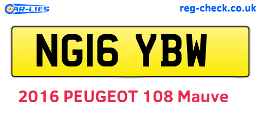 NG16YBW are the vehicle registration plates.